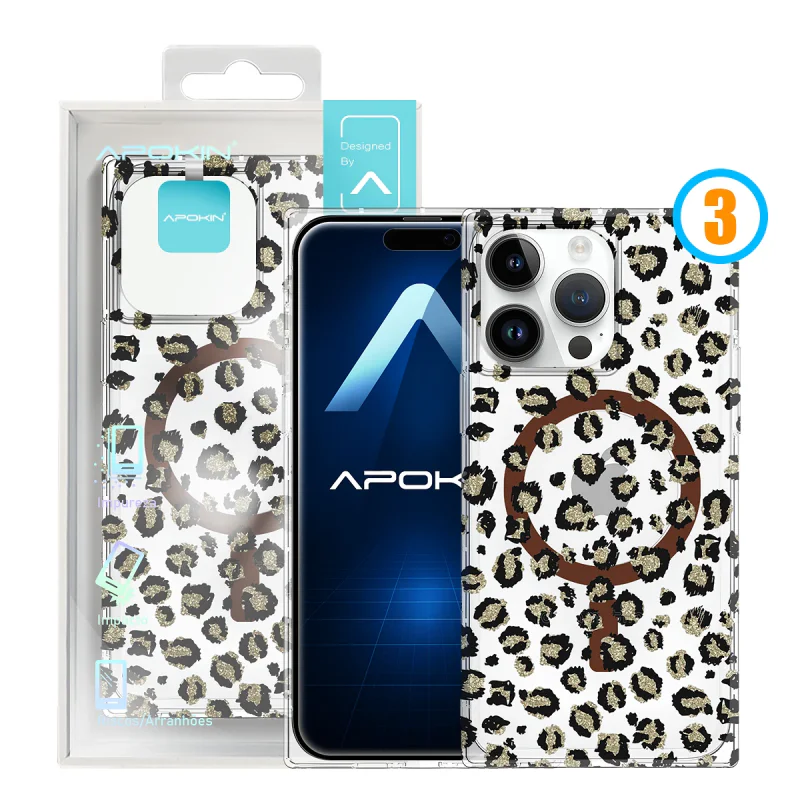 Capa Apokin para iPhone 14 Pro Max Metalizada com Desenhos e MagSafe 3 - Imagem 5
