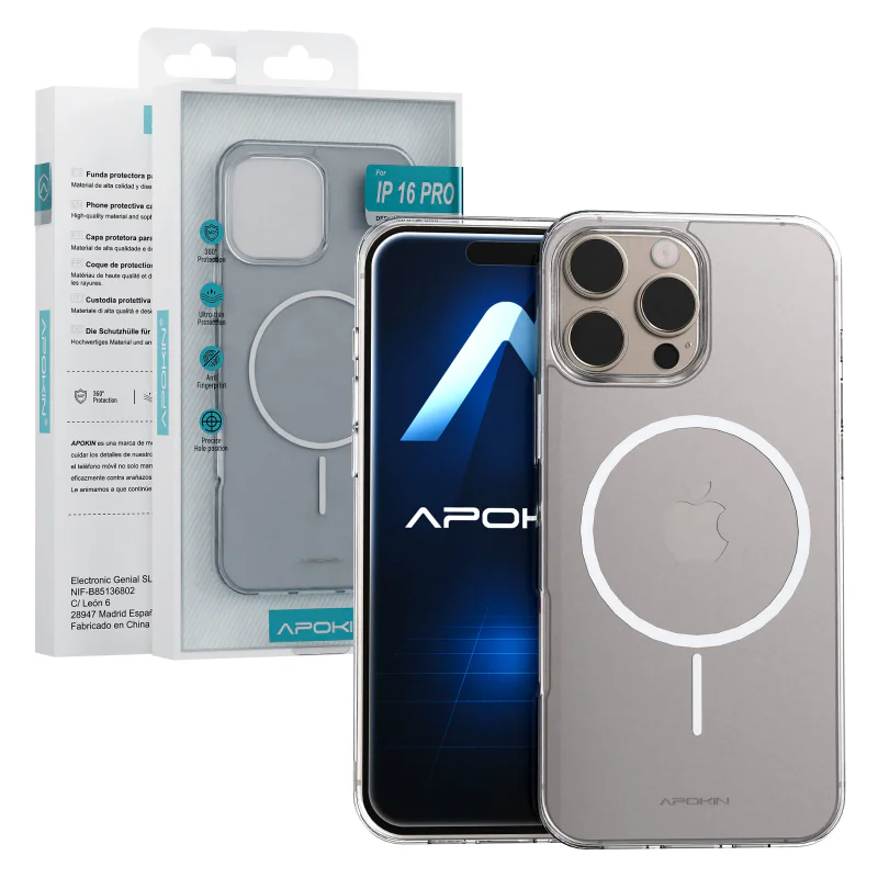 Capa Slim Apokin para iPhone 16 Pro Max Transparente com MagSafe Transparente - Imagem 2