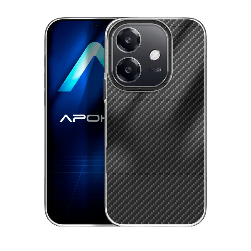 Capa Apokin para Oppo A40 com Efeito Carbono Preto - Imagem 1