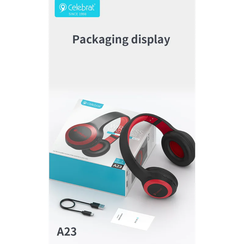 Auscultadores Bluetooth Apokin Celebrat A23 com Fita de Cabeça Preto - Imagem 3