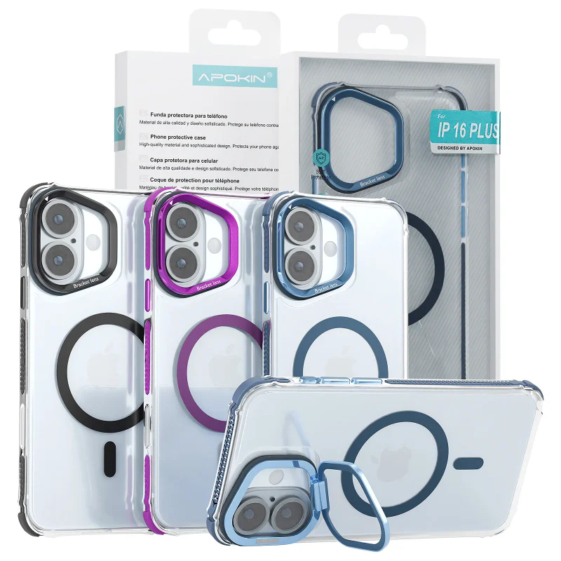 Capa Apokin Rock para iPhone 16 Plus com Suporte e MagSafe Variedade de cores