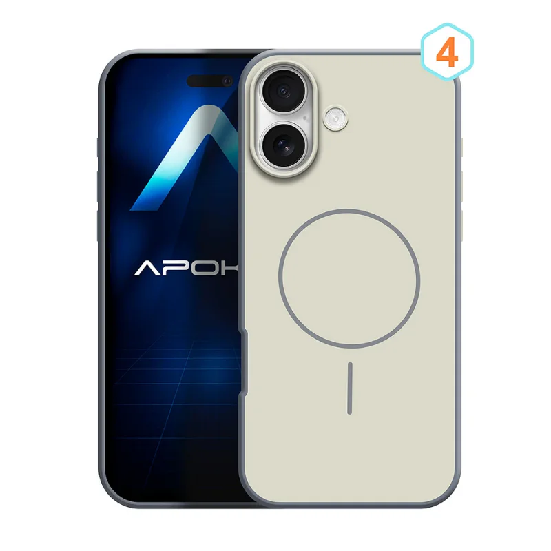 Capa Apokin para iPhone 17 Silicone Bicolor com MagSafe Variedade de cores - Imagem 5