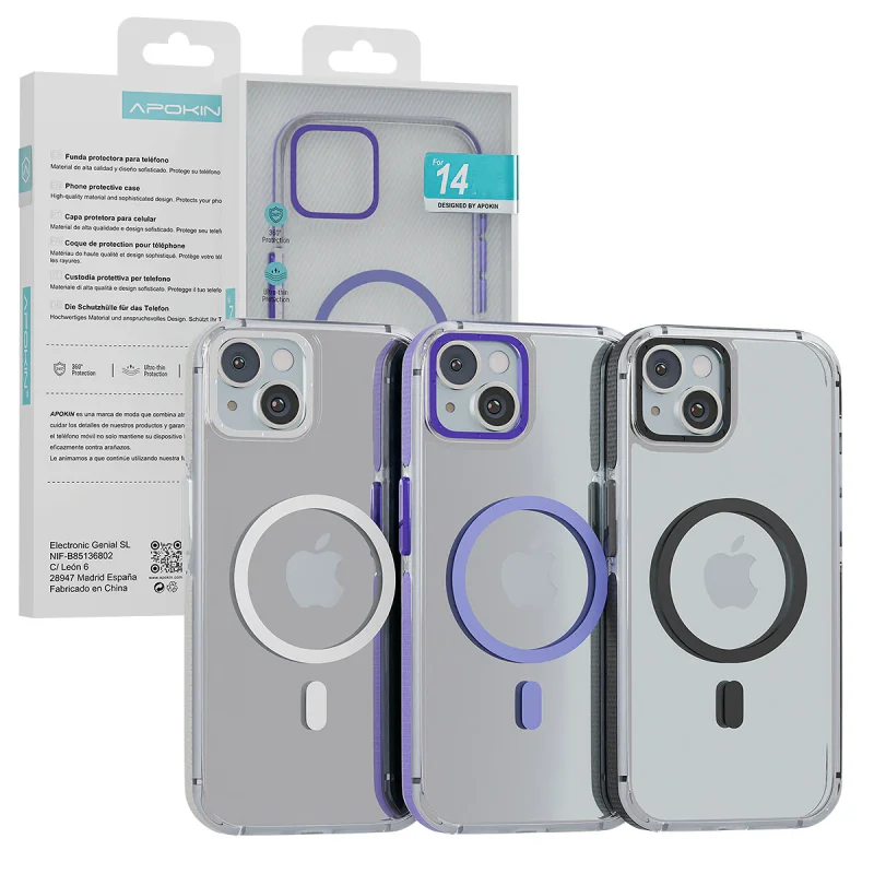 Capa Apokin para iPhone 14 Reforçada com MagSafe Lilás - Imagem 5