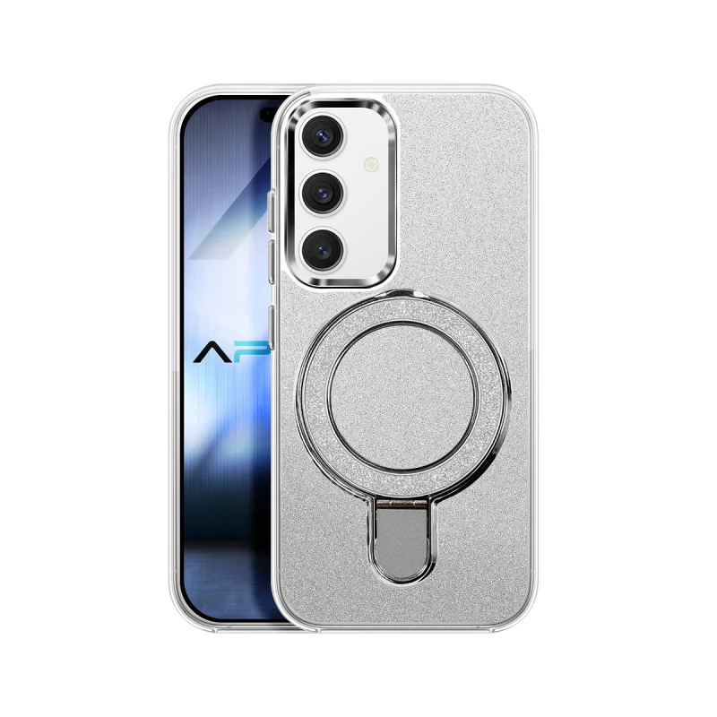 Capa Apokin com Purpurina e Anel MagSafe para Samsung Galaxy S26 Branco - Imagem 3