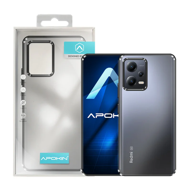 Capa Apokin Anti-Choque com Borda Colorida para Xiaomi Redmi Note 12 5G Preto - Imagem 2