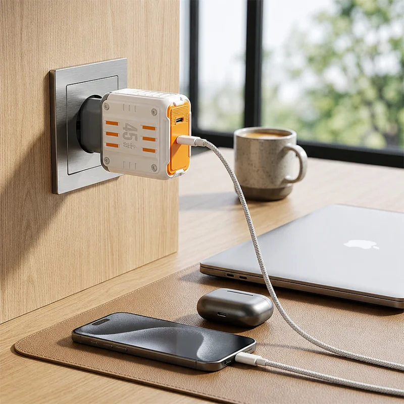 Carregador de Rede Apokin Duplo USB Tipo-C QC 3.0 45 W - Imagem 3