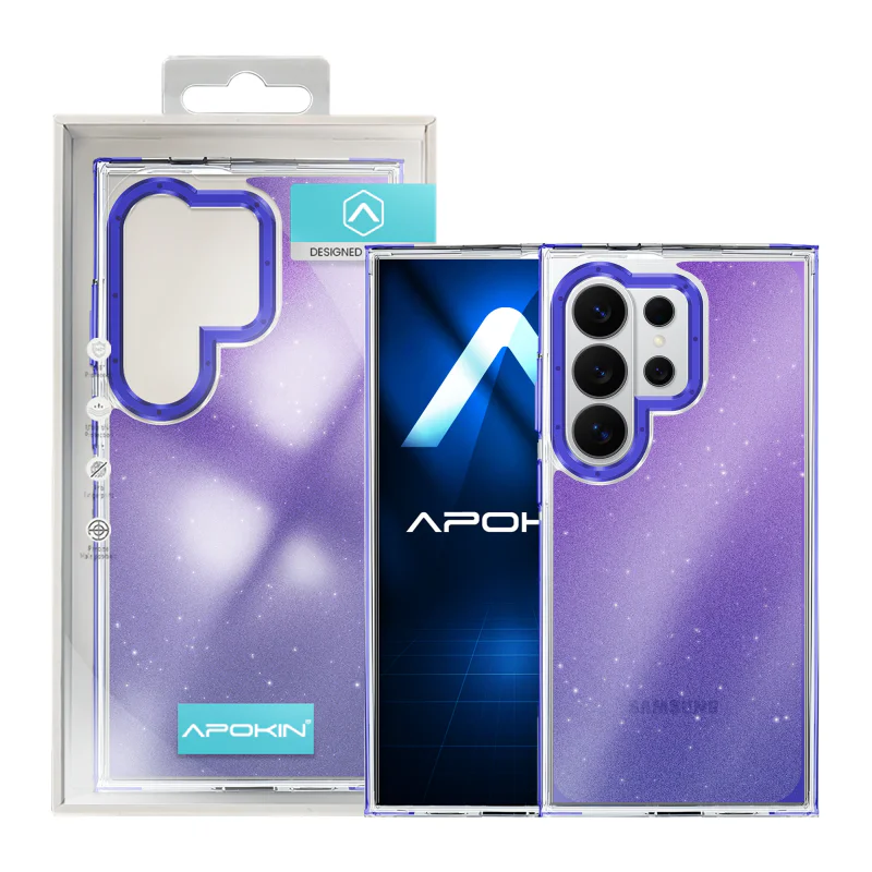 Capa Apokin para Samsung Galaxy S24 Ultra Acrílico Rígido com Purpurina Lilás - Imagem 4