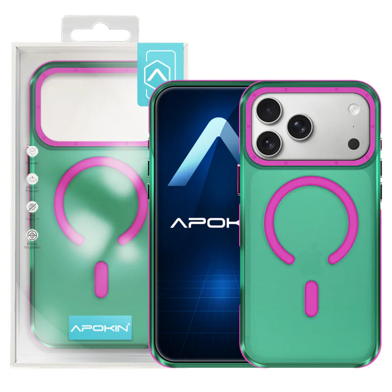 Capa Magnética Apokin para Galaxy A26 Bicolor Semitransparente com MagSafe Verde - Imagem 3