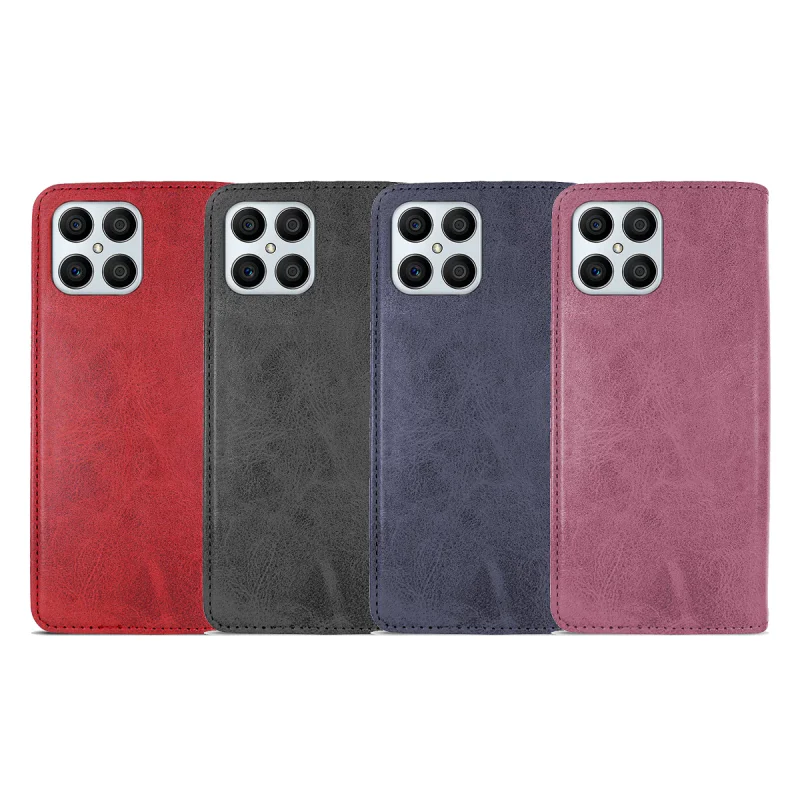 Capa Carteira de Couro com Suporte para Cartões Honor X8 5G Rosa - Imagem 1