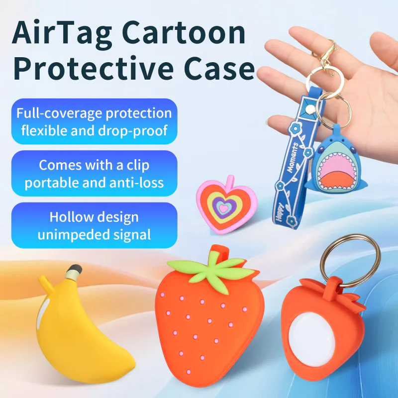 Capa Protetora Apokin MicFlip com Fixação de Chaveiro para AirTag Vermelho - Imagem 6