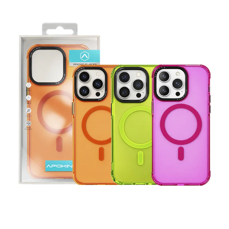 Capa Flúor Apokin com MagSafe para iPhone 16 Pro Max Lilás - Imagem 1