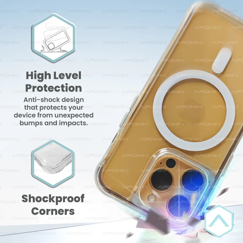Capa Apokin para iPhone 14 Plus e iPhone 15 Plus Transparente 3,3 mm com MagSafe - Imagem 2