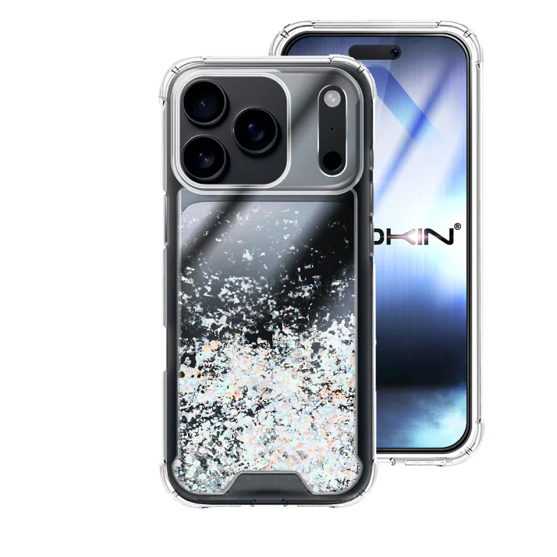 Capa Apokin para iPhone 17 Pro Max em Gel com Purpurina Azul Turquesa - Imagem 5