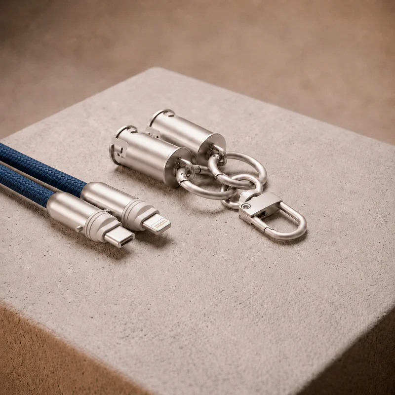 Cabo e Cordão Apokin 2 em 1 USB-C para Lightning 27 W 30 cm Azul - Imagem 2