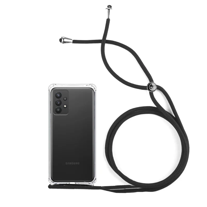 Capa em Gel Apokin para Samsung Galaxy A34 5G Antichoque Transparente com Cordão Transparente