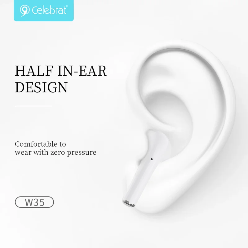 Auriculares Apokin Celebrat W35 Bluetooth 5.3 Branco - Imagem 3