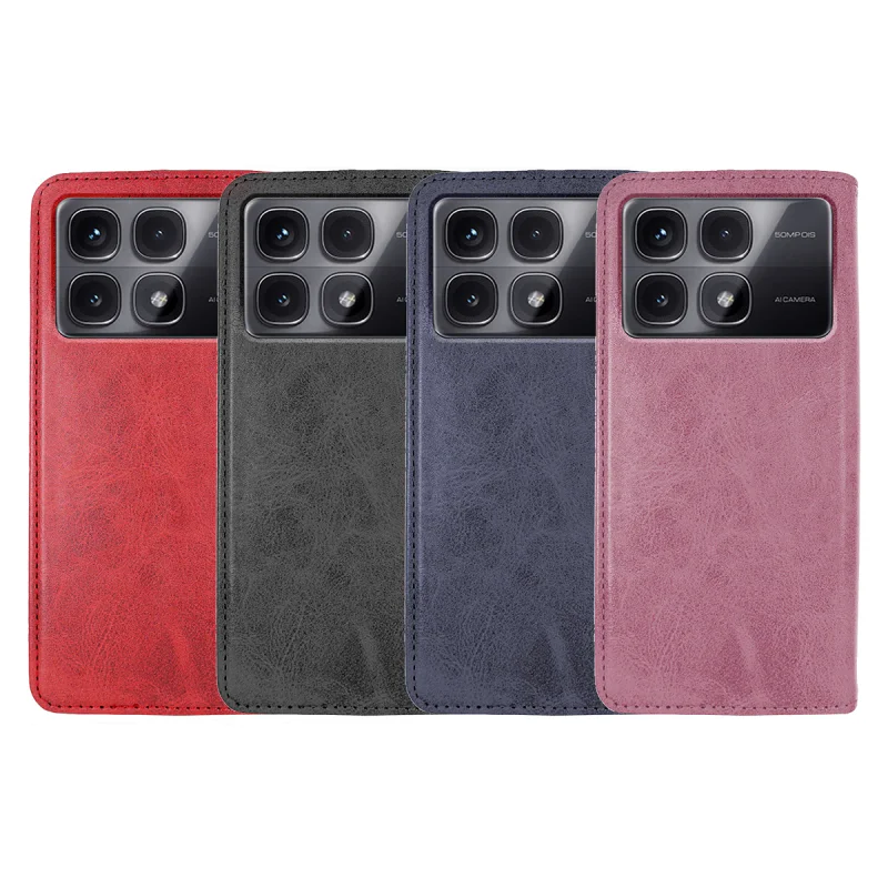 Capa Apokin para Xiaomi Redmi K70 Ultra em Polipele com Porta-cartões Preto