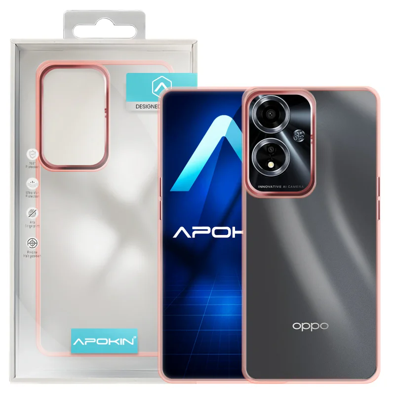 Capa Apokin para Oppo A59 5G Acrílico Transparente Turquesa - Imagem 5
