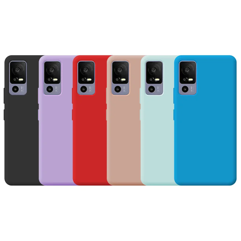 Capa Apokin para TCL 40R 5G Silicone Macio com Proteção de Câmara 3D Azul