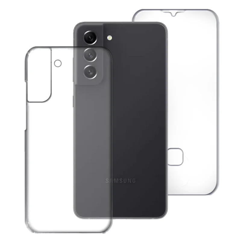 Capa Dupla Apokin para Samsung Galaxy S21 FE Silicone 360 Transparente