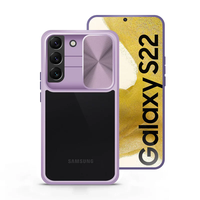 Capa de Gel Apokin Antichoque com Tampa Deslizante para Samsung Galaxy S22 Plus Azul Marinho - Imagem 4