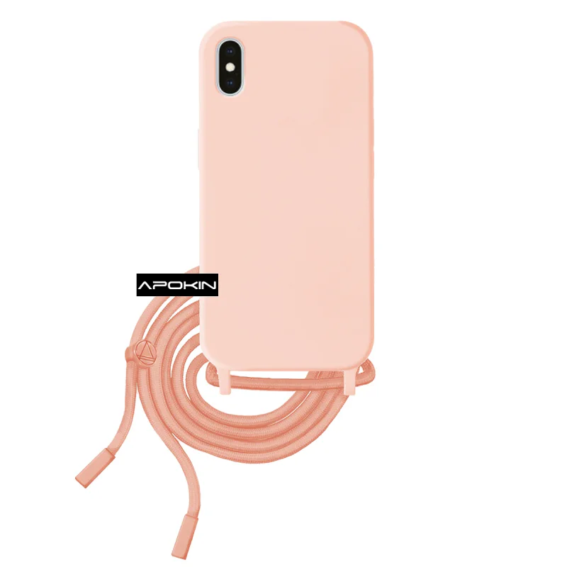 Capa Apokin para iPhone X e XS Suave com Cordão Azul Turquesa - Imagem 5
