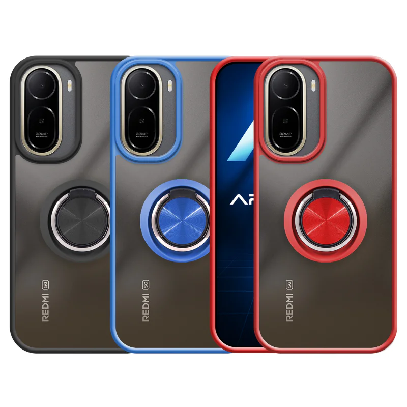 Capa de Gel Apokin para Xiaomi Redmi A7 com Íman e Suporte Fumado Preto