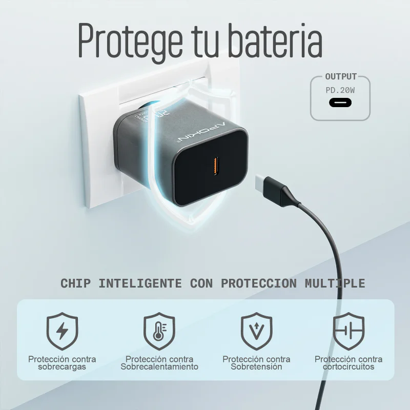 Carregador de Rede USB-C Apokin 20 W - Imagem 3