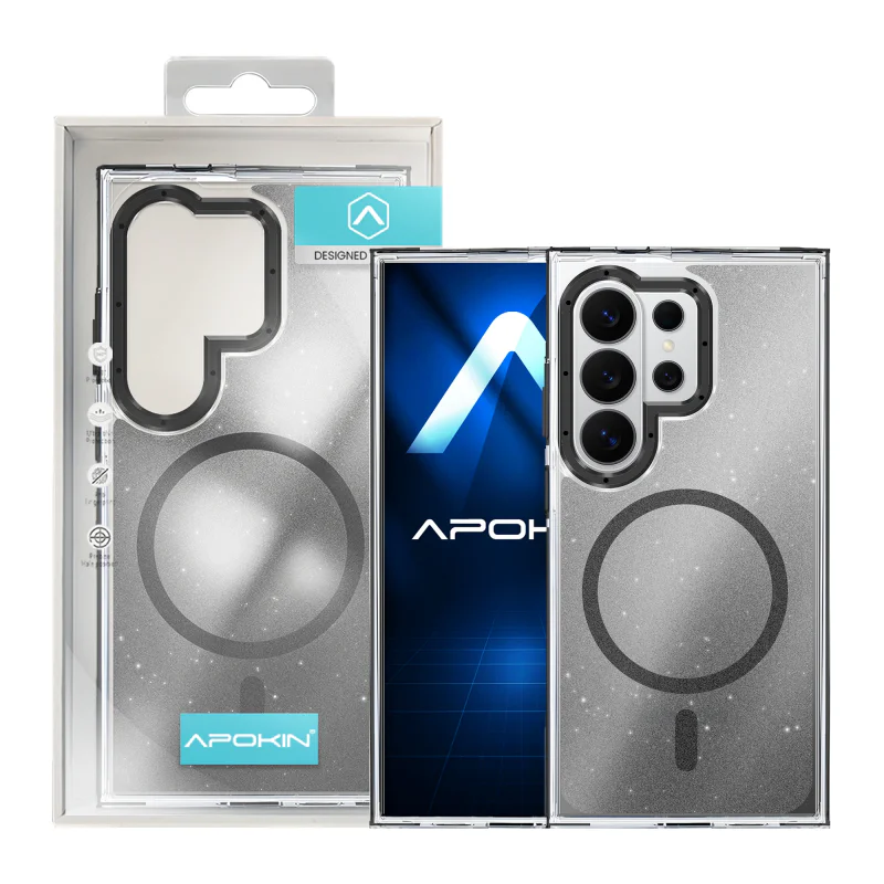 Capa Apokin com Purpurina e MagSafe para Samsung Galaxy S24 Ultra Prata - Imagem 2
