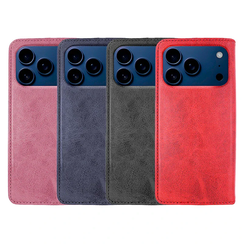 Capa Apokin para Apple iPhone 17 Pro e iPhone 18 Pro Livro em Pele Sintética com Porta-Cartões Variedade de cores