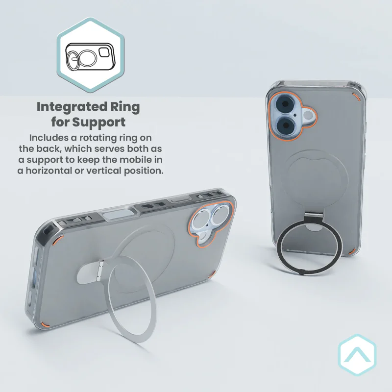 Capa Apokin para iPhone 17 Fumada com Suporte em Anel e MagSafe Variedade de cores - Imagem 6