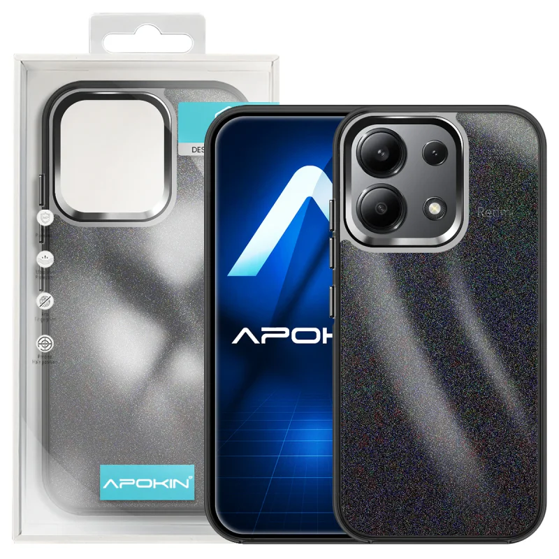 Capa Apokin para Xiaomi Redmi Note 13 4G com Purpurina Preto - Imagem 6