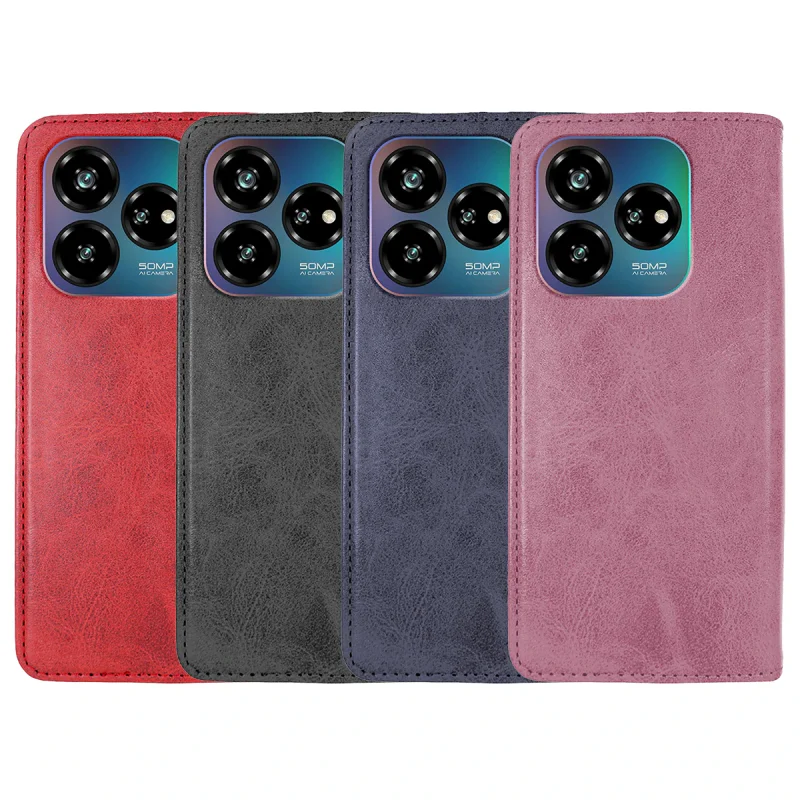 Capa Livro Apokin em Pele Sintética com Porta-Cartões para ZTE Blade V60 Vermelho - Imagem 1