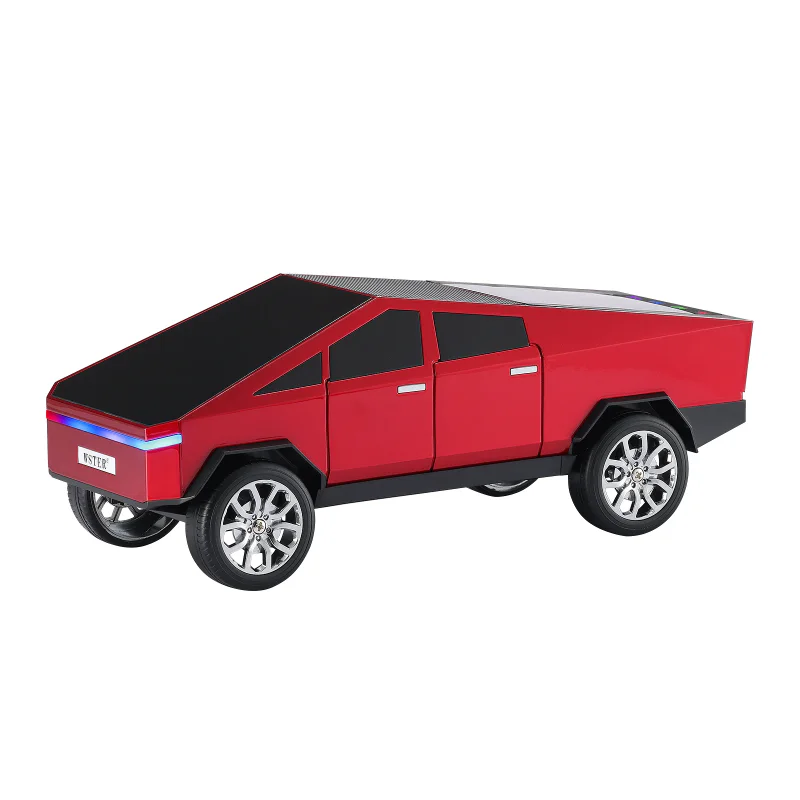 Coluna Bluetooth WSTER WS-580 Cybertruck com Ecrã e Luzes LED 15 W Vermelha