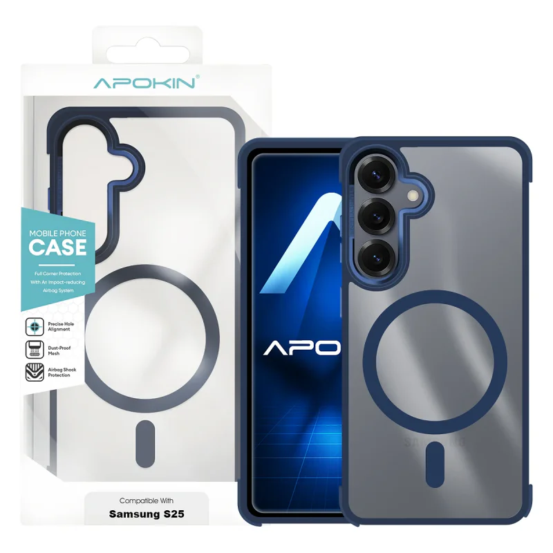 Capa de Silicone Apokin MagSafe para Samsung Galaxy S25 Azul céu - Imagem 3