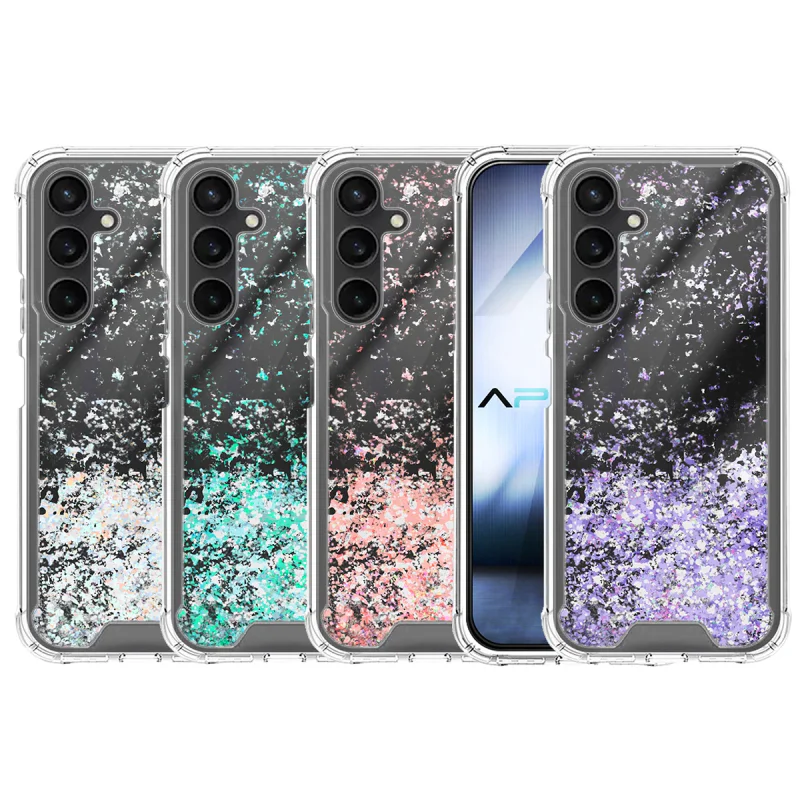 Capa Apokin para Samsung Galaxy S23 FE em Gel Transparente com Brilho Azul Turquesa
