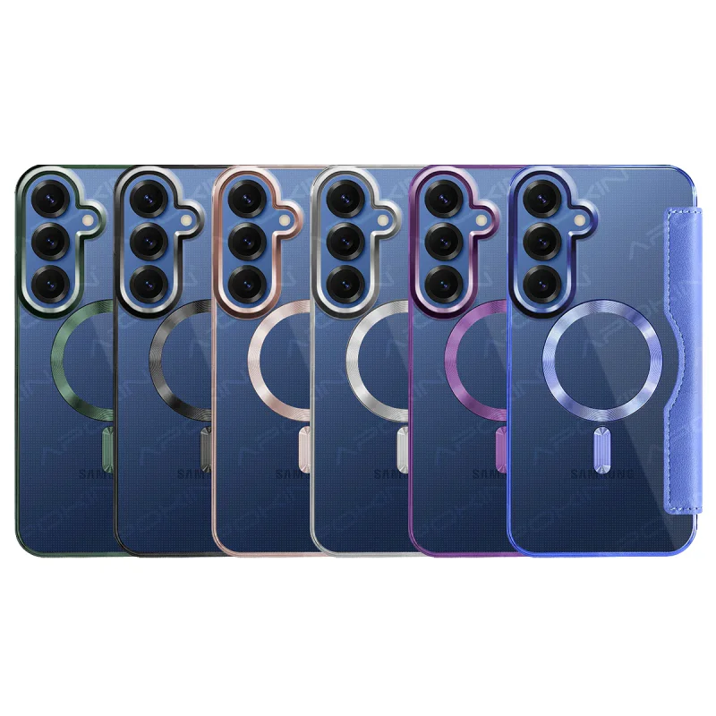 Capa Mocome Apokin para Samsung Galaxy S25 Acabamento Cromado com MagSafe Prata