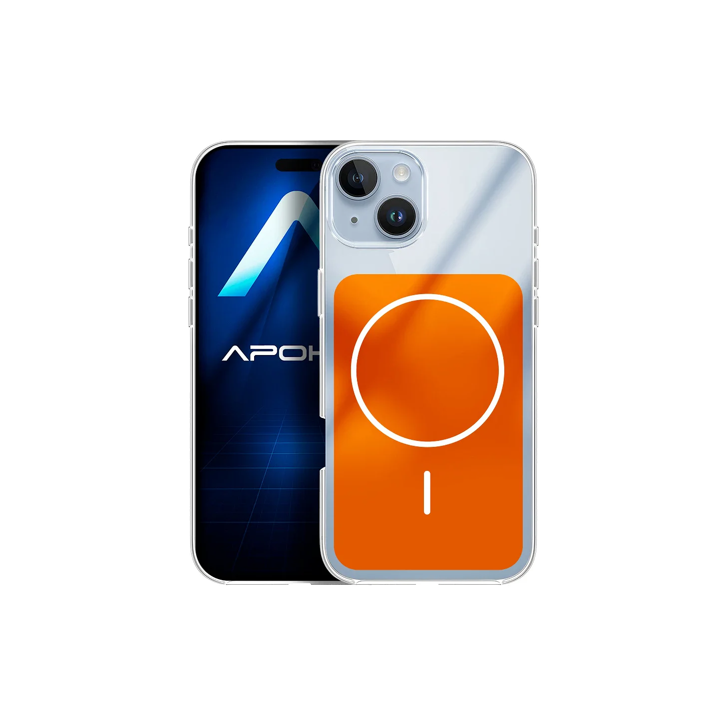 Capa Apokin Acrílica Premium com MagSafe para iPhone 13 e 14 Laranja