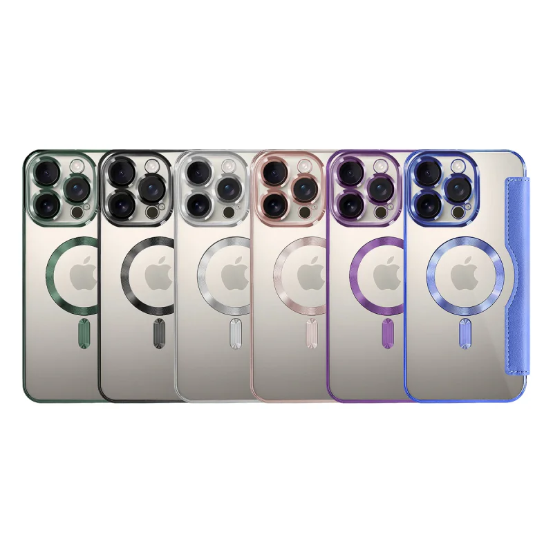Capa com Tampa Apokin Mocome Cromada com MagSafe para iPhone 16 Pro Azul - Imagem 1