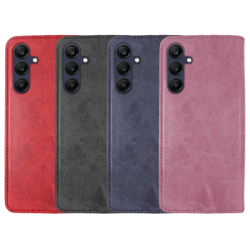 Capa Livro Apokin para Samsung Galaxy A25 em Pele Sintética com Porta-Cartões Preto