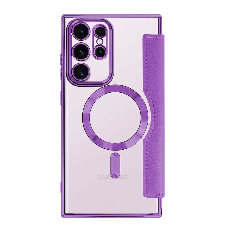 Capa Livro Apokin Mocome para Samsung Galaxy S23 Ultra Cromada com MagSafe Ouro rosa - Imagem 4