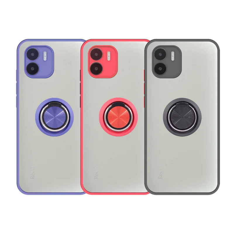 Capa em Gel Fumê com Íman e Suporte Apokin para Xiaomi Redmi A1 Vermelho