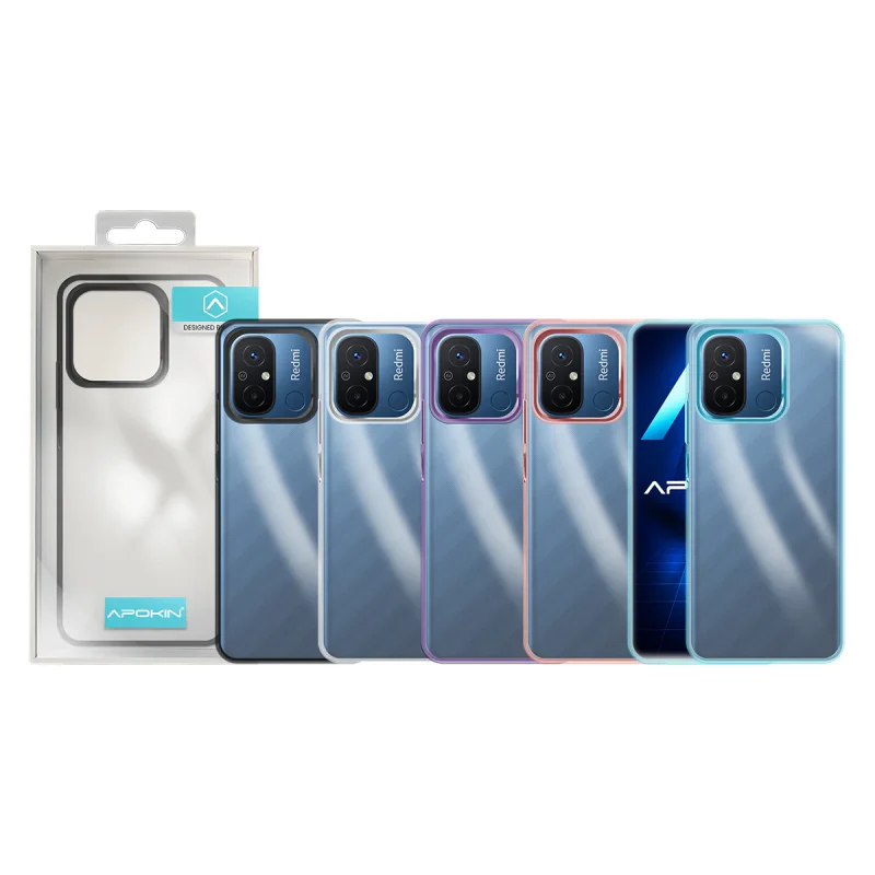 Capa Apokin em Acrílico Transparente para Xiaomi Redmi 12C Preto