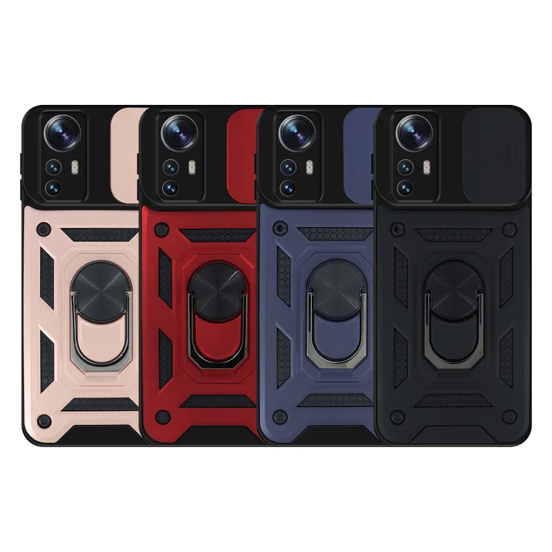 Capa com Anel e Proteção Deslizante da Câmara Xiaomi Mi 12 Azul - Imagem 1