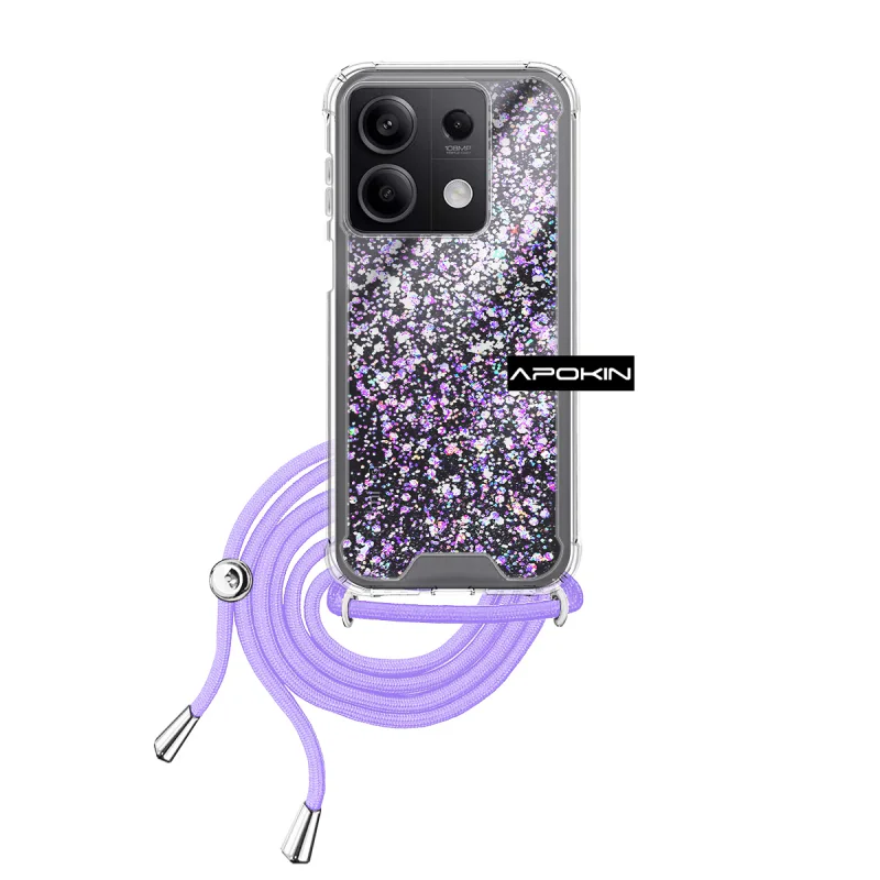 Capa Apokin Air em Gel Transparente com Cordão para Xiaomi Redmi Note 13 5G Azul-Turquesa - Imagem 2