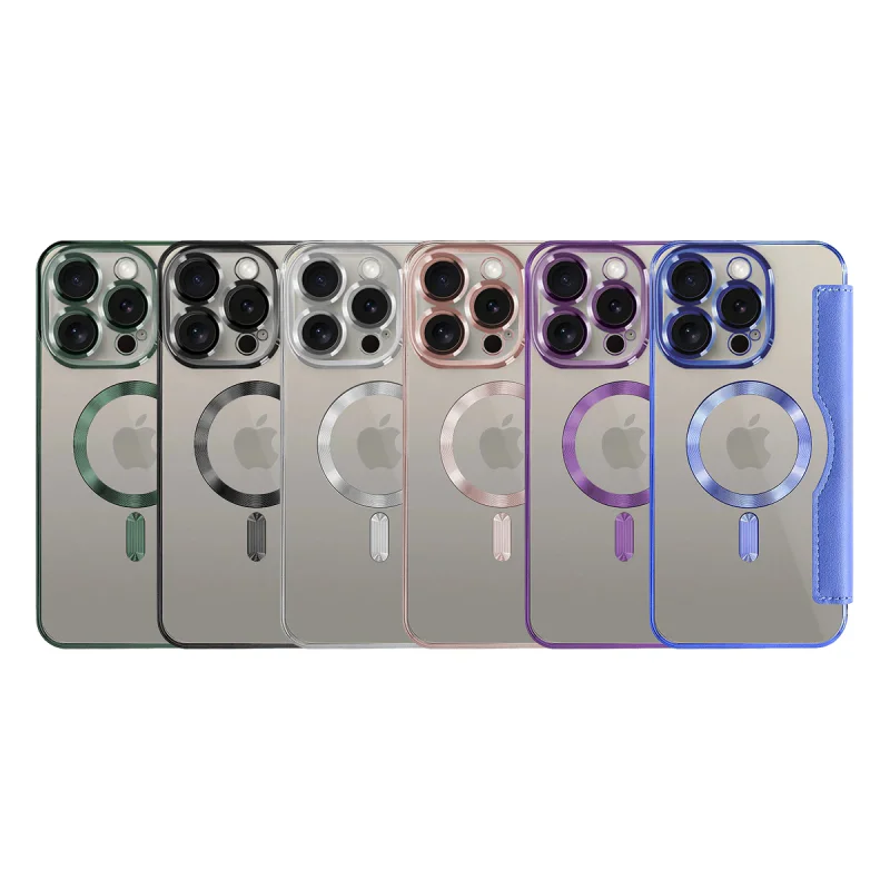 Capa Apokin Mocome Cromada com MagSafe para iPhone 15 Pro Preto