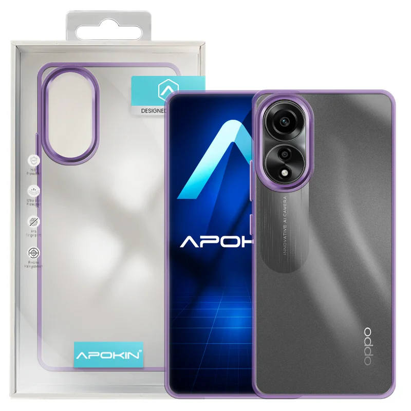 Capa Apokin para Oppo A78 5G Acrílica Transparente Lilás - Imagem 4