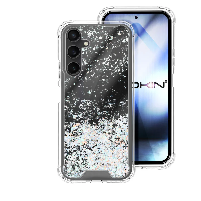 Capa Apokin para Samsung Galaxy S23 FE em Gel Transparente com Brilho Azul Turquesa - Imagem 5