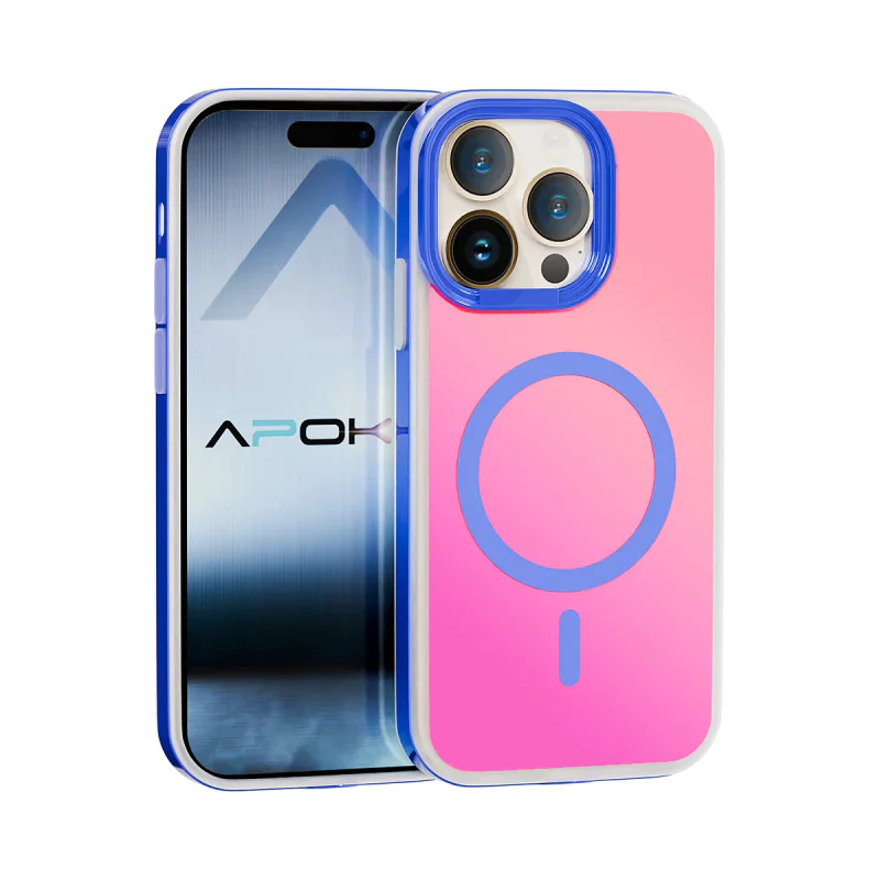 Capa Iridescente Camaleão Apokin com MagSafe para iPhone 12 Pro Max Prata - Imagem 4