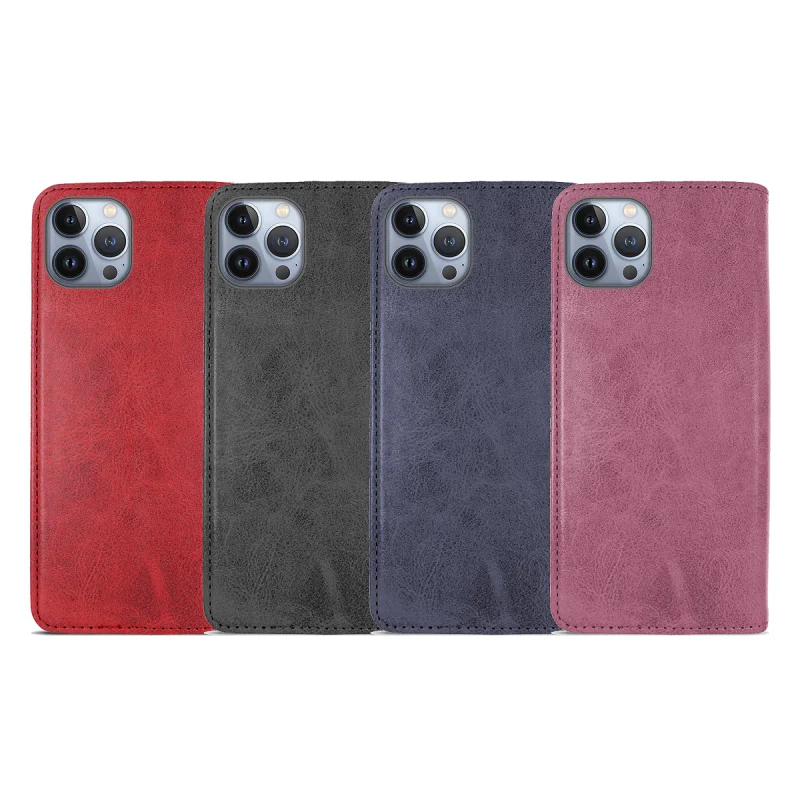 Capa Apokin para iPhone 13 Pro Max em Couro Sintético com Porta-Cartões Variedade de cores - Imagem 1
